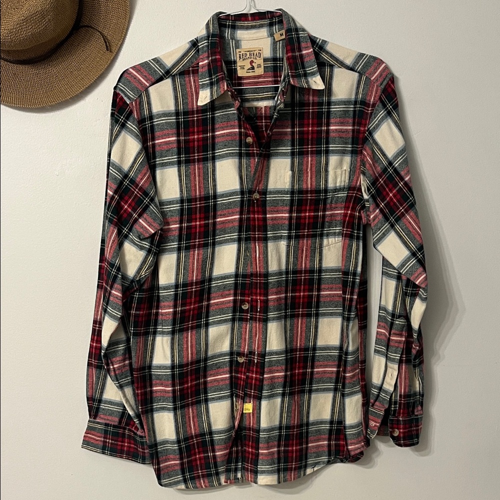 RedHead Red, Black & Cream Plaid Button-Up Shirt